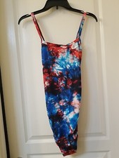 Women's Nike Hydrastrong Crossback Tie Dye One Piece Swimsuit Patriotic Swim 12