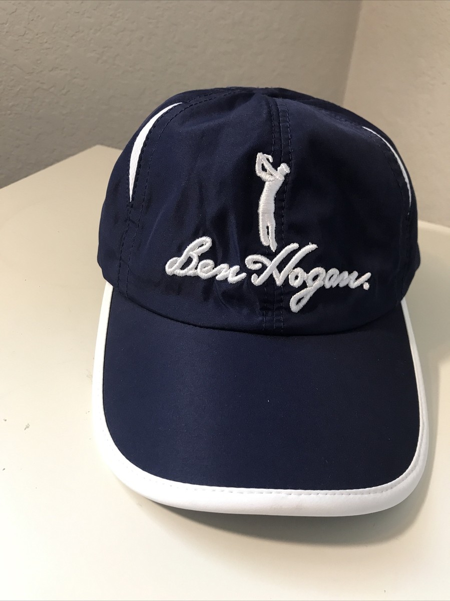Ben Hogan Golf Cap Hat Blue White Hook and Loop Closure