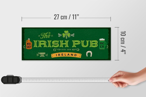Holzschild Spruch Ireland Irish Pub Whiskey Beer 27x10 cm Schild - Picture 5 of 5
