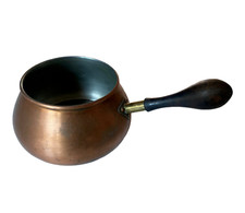 Vintage Copral Portugal Copper Saucepan With Wooden Handle