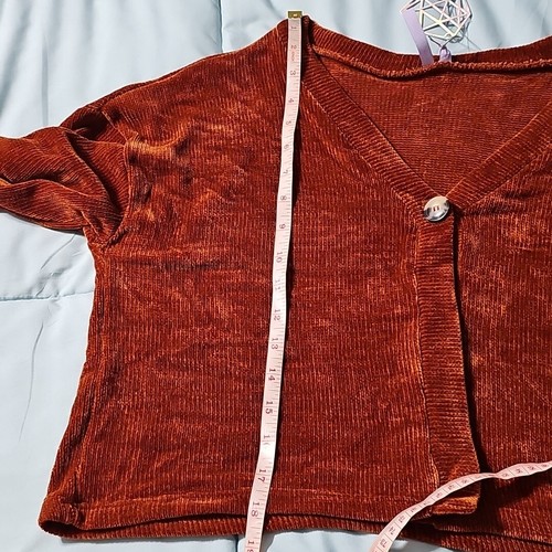 NWT Good Luck Girl Cardigan Sweater One Button Short Velvety Soft - Size XL BB1 - Picture 10 of 10