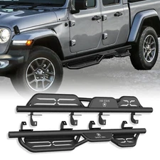 Running Boards Side Steps Nerf Bar Plates For 2020-2025 Jeep Gladiator JT 4 -Dr