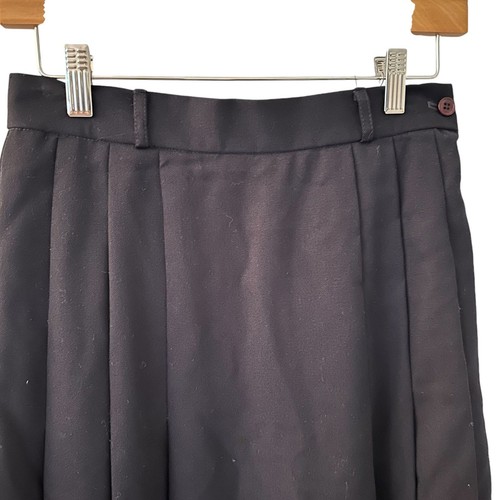 Laura Ashley Vintage 80's Navy Blue Pleated Side Zipper Wool Maxi Skirt Size 10 - Picture 12 of 12