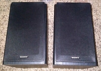 (2) SONY SS-SBT100 BLACK SHELF SPEAKERS 2-WAY 50W 6Ω 9.5''X9''X6''