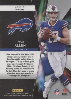 Josh Allen 2018 Optic #154 Rated Rookie Autographs - Holo /99 Price