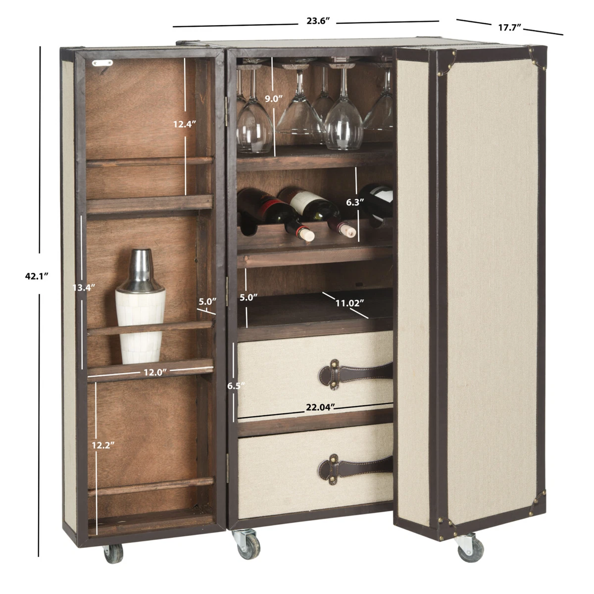 SAFAVIEH Lexington Bar Cabinet Beige eBay