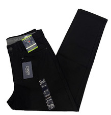 Chaps Mens 5-Pocket Performance Pants Straight Tapered 32X30 Black W32L30