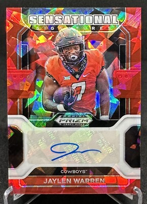 Jaylen Warren 2022 Prizm Draft Picks Red Cracked Ice Sensational ...