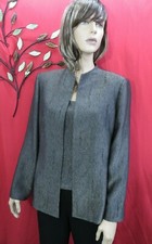 Albert Nipon Designer Gold & Black Lame Evening Jacket & Top Uk 10 Black Pants