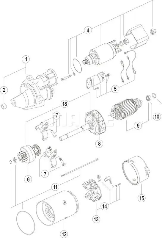 Starter motor Clockwise rotation MS 84 MAHLE