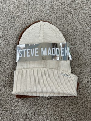Steve Madden Two Pack Beanie Hat Ivory & Camel