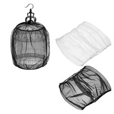 Bird Cage Seed Catcher, 22 Inch Bird Cage Net Cover, Black/White, L, 2 Pcs