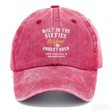Vintage Washed Distressed Baseball Cap, 60s Retro Style Unisex Dad Hat