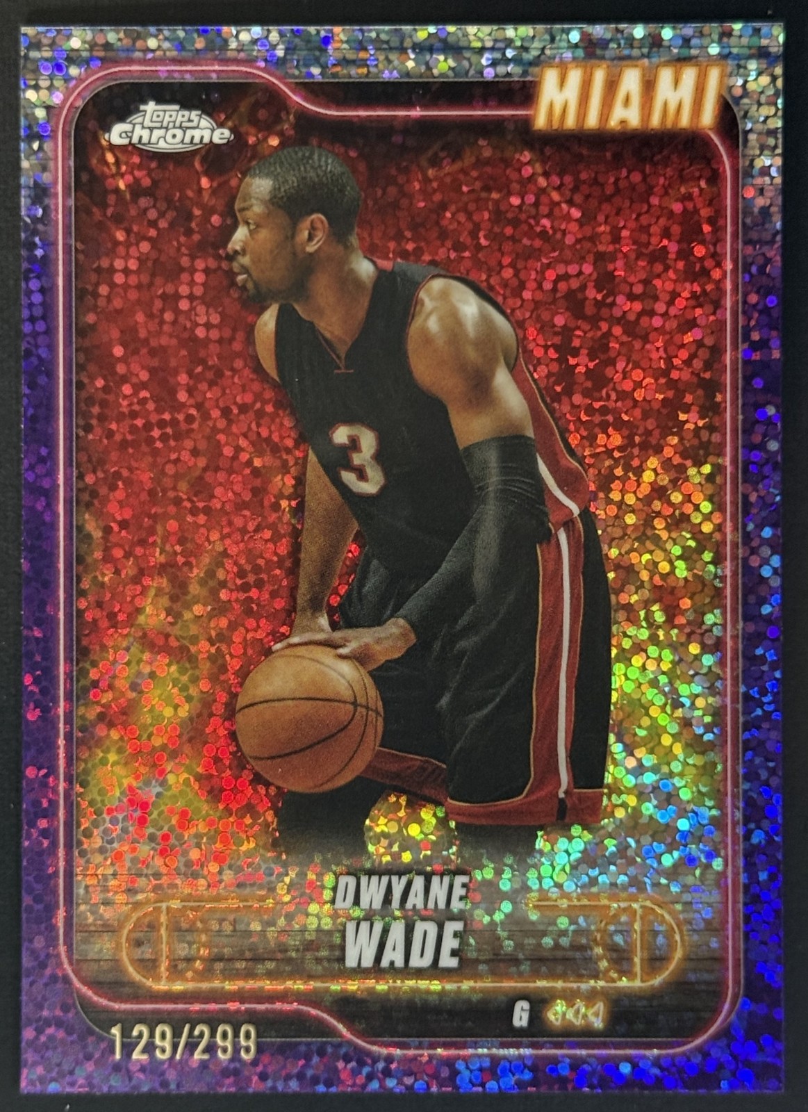 2024 Topps Chrome Dwyane Wade Purple Speckle Refractor /299 #13 Heat