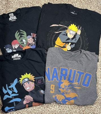 Naruto Shippuden Ripple Junction Anime Graphic T-Shirts Lot of 4 Size Medium