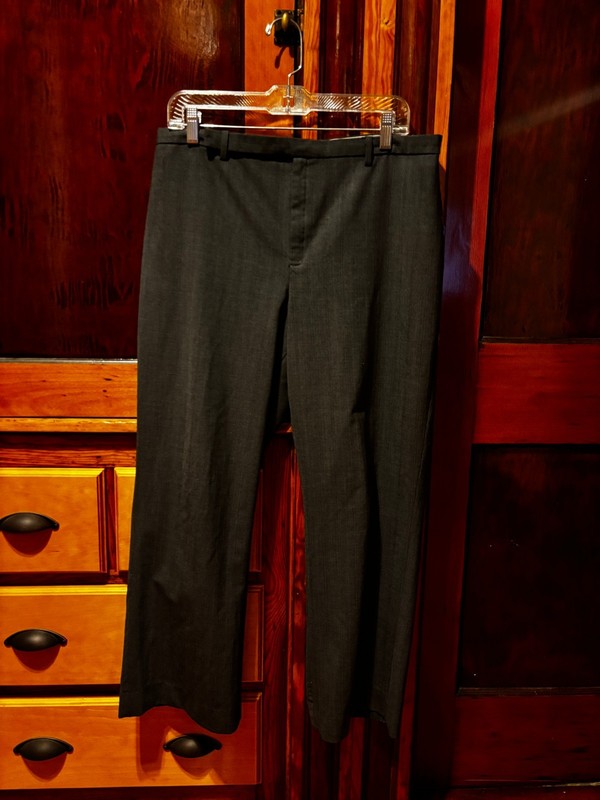 Vintage GAP Dark Gray Cropped Stretch Pinstripe Pants Size 12