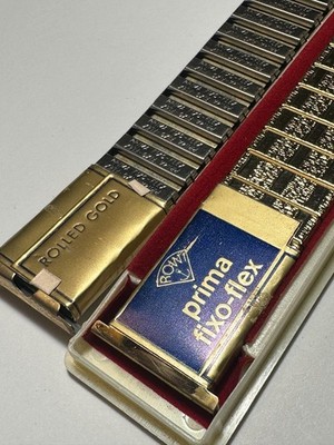 ROWI PRIMA FIXO FLEX  ROLLED GOLD  WATCH BRACELET BAND MADE IN GERMANY 18mm-22mm