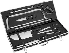 - Valigetta Posate Del Macellaio 9 Pezzi - Coltelli Da Macellaio, Sega, Affilaco