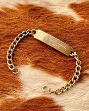 Vintage Us Navy 12k Gold Filled Military ID Bracelet Curb Link Chain Bracelet