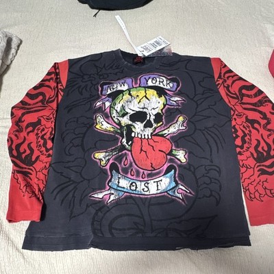 Lost Intricacy New York Midnight Empire Skull Double-Sided Tee Men's M Black/Red