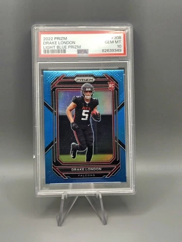 PSA 10! (RC) Drake London Rookie Light Blue SP 2022 Panini Prizm ATL Falcons 🔥