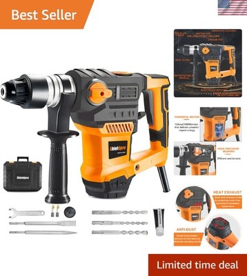 1-1/4 Inch SDS-Plus 13 Amp Rotary Hammer Drill Heavy Duty, Safety Clutch 3 Fu...