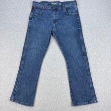 Wrangler Retro Slim Boot Cut Jeans Mens 36x30 Blue Denim Stretch Cowboy Work