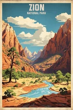 Zion National Park Poster Premium Photo Print Wall Art 4 Sizes