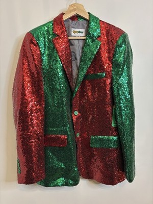 Tipsy Elves Sequined Blazer. Red Green Jacket Christmas Party NWT Size Small