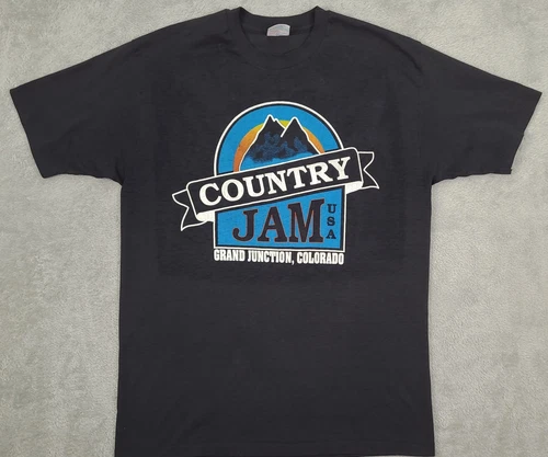 VTG 1993 Country Jam Single Stitch T-Shirt Blaclk Sz XL Hane 1990s vintage concert t-shirt, vintage, size XL, single stitch, B+ condition