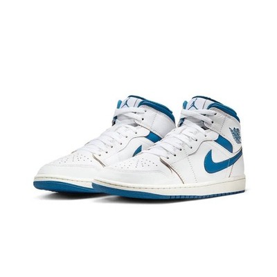 Nike Air Jordan 1 Mid White Industial Blue Sail Eur 47,5/uk12/br46/cm31