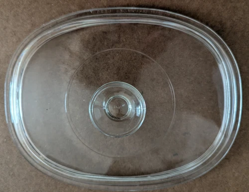 Pyrex F12C Oval Clear Glass Lid ONLY -Fits Corning Ware Oval French White F12B
