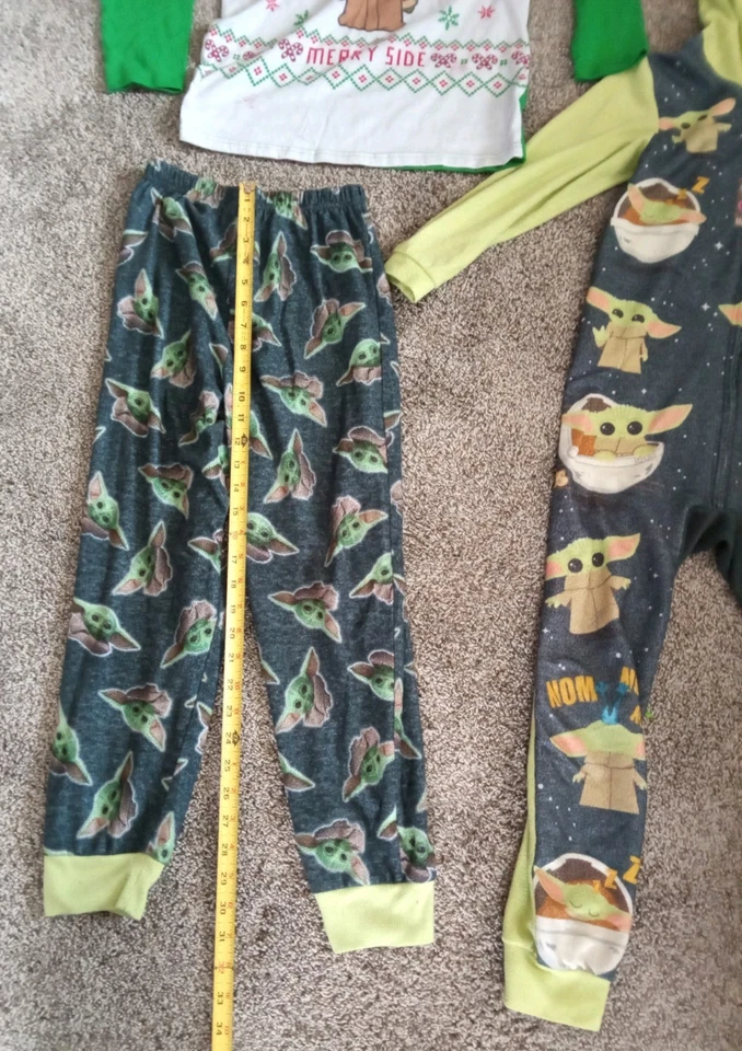 Disney Star Wars Mandalorian Baby Yoda Juego de 3 Piezas Algodón Pijama, Talla Juvenil. Foto 4 de 4