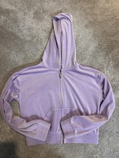 Nordstrom Kids lavender Purple Velour zip up sweatshirt XL 14-16