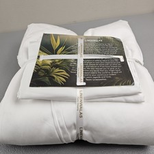Linenwalas White Duvet Cover Set Queen Anti Microbial 100 Bamboo READ  sh3 