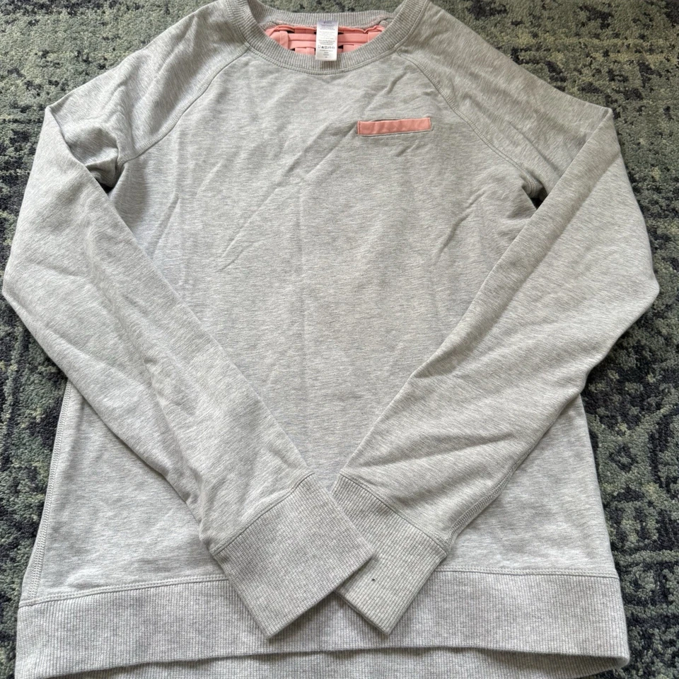 Gray Ivivva by Lululemon Girl’s Size 12 Light Pink Checkered Back Pullover - Image 2 of 4