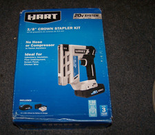 Hart - 20V Cordless 3/8" Crown Stapler Kit 1.5Ah Battery & Charger  New Open box