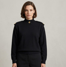 Vintage Schrader Knits NWT 90's black mock neck long sleeve sweater, sz 16 USA