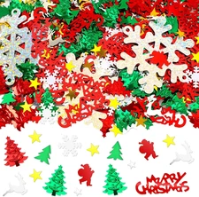 Christmas Glitter Confetti, Merry Christmas Table Decorations Metallic Foil Conf