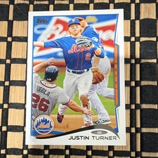 Topps 2014 Justin Turner #187 New York Mets Rookie Baseball Trading Card. rookie card picture