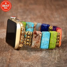 7 Color Stone Beaded Stretch Band for Apple Watch Bohemian Style Code L, Code S