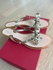 Valentino Garavani Rockstud PVC Flat Thong Sandals Gold- Size 38 — photo 5