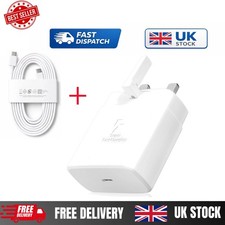 45W Super Fast Charger Adapter UK Plug + 1.8M Cable For Galaxy S24 S25 S26 Plus!
