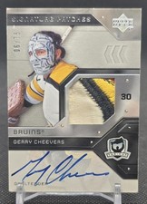 2006-07 The Cup Signature Patches Gerry Cheevers Logo Patch HOF Game Used /75