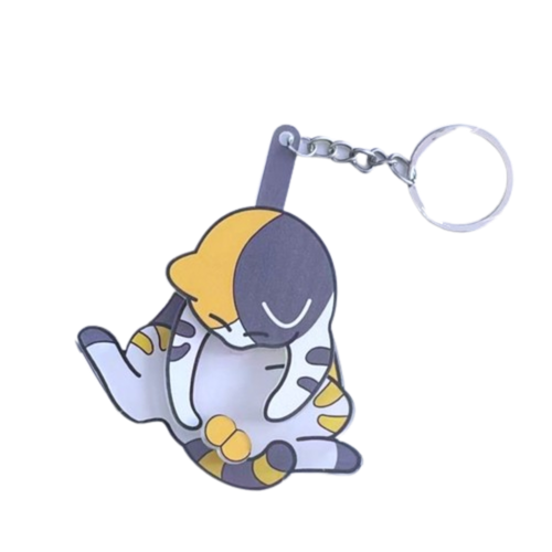 Rotatable Pull Play Egg Cat Keychain Exquisite Jewelry Keychain Girl Boy Gift - Picture 16 of 18