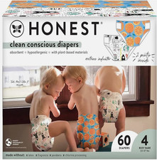 Honest Clean Conscious Diapers Size 4 (22–37 lbs) 60 Pack 0.67 per nappy