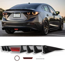 For Mazda 3 6 Sedan Axela Rear Bumper Diffuser Fins Spoiler Splitter Wing Lip