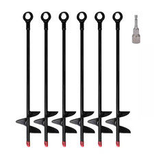 15 In. Heavy Duty Spiral Trampoline Anchor Stake Kit Ground Anchors for Garden S