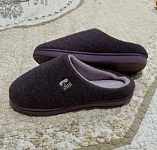 RockDove Memory Slip-On Knit Slippers Gray Non-Slip Rubber Sole US 7.5 M