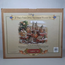 Grandeur Noel 37 Piece Fiber Optic Victorian Christmas Village 2003 Town Set